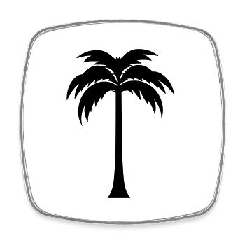 Palme - Viereckiger Kühlschrankmagnet - Weiß - Vorne
