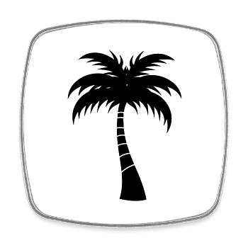 Palme - Viereckiger Kühlschrankmagnet - Weiß - Vorne