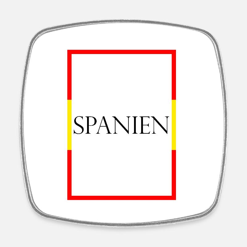 Spain, España Statement lettering with flag - Square fridge magnet - white