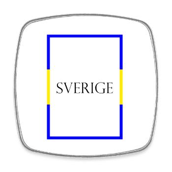 Sweden Sverige, Statement lettering with flag - Square fridge magnet - white - Front