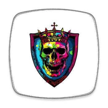 Couronne de crâne de roi - Magnet carré - blanc - Devant