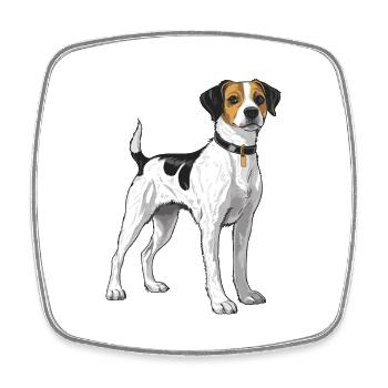 Jack Russel Terrier Hund Tier - Viereckiger Kühlschrankmagnet - Weiß - Vorne