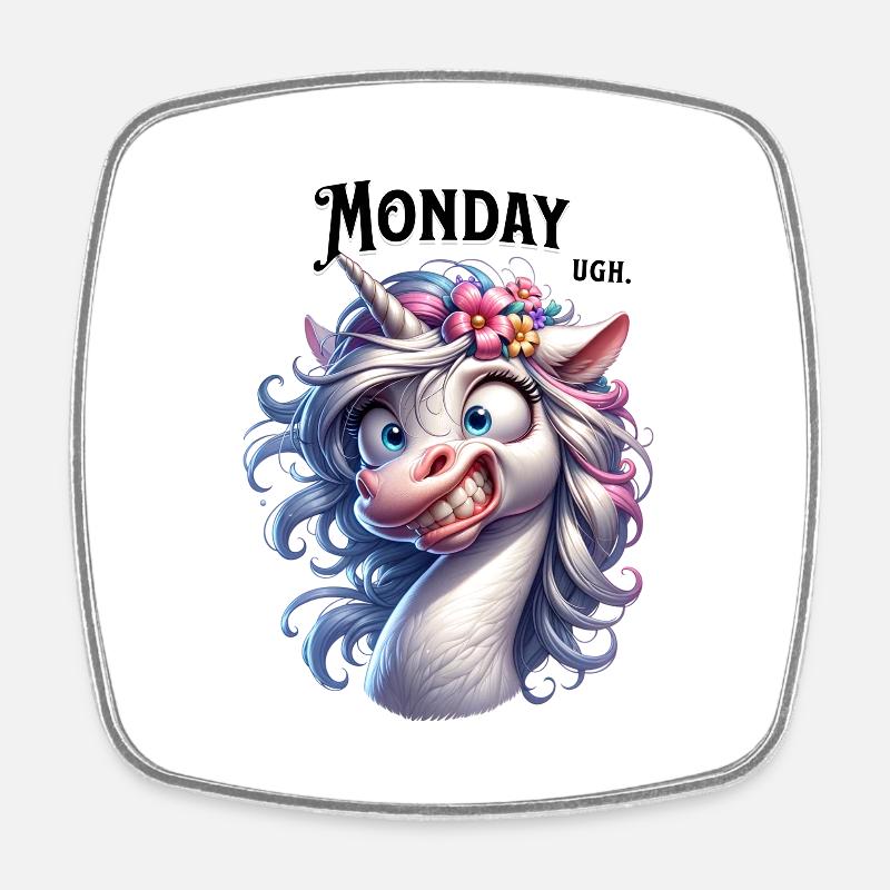 Monday Ugh. - Square fridge magnet - white