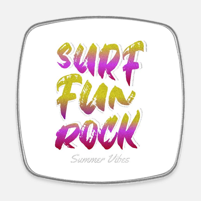 surf fun rock - Magnet carré - blanc