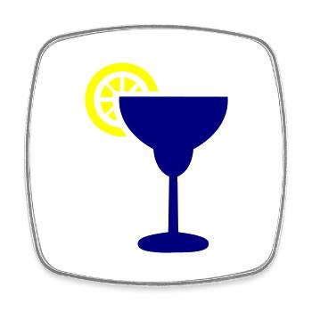 Tequilla Alcool - Magnet carré - blanc - Devant
