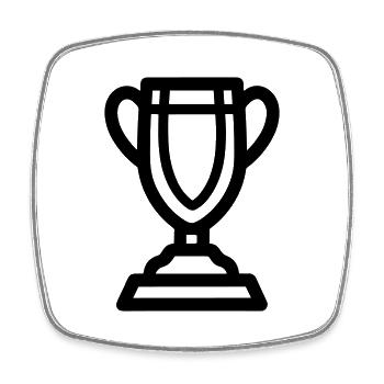 trophée - Magnet carré - blanc - Devant