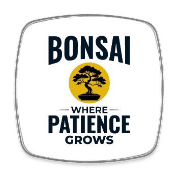 Japanese Bonsai Gardener Tree Collector Gardening - Square fridge magnet - white - Front