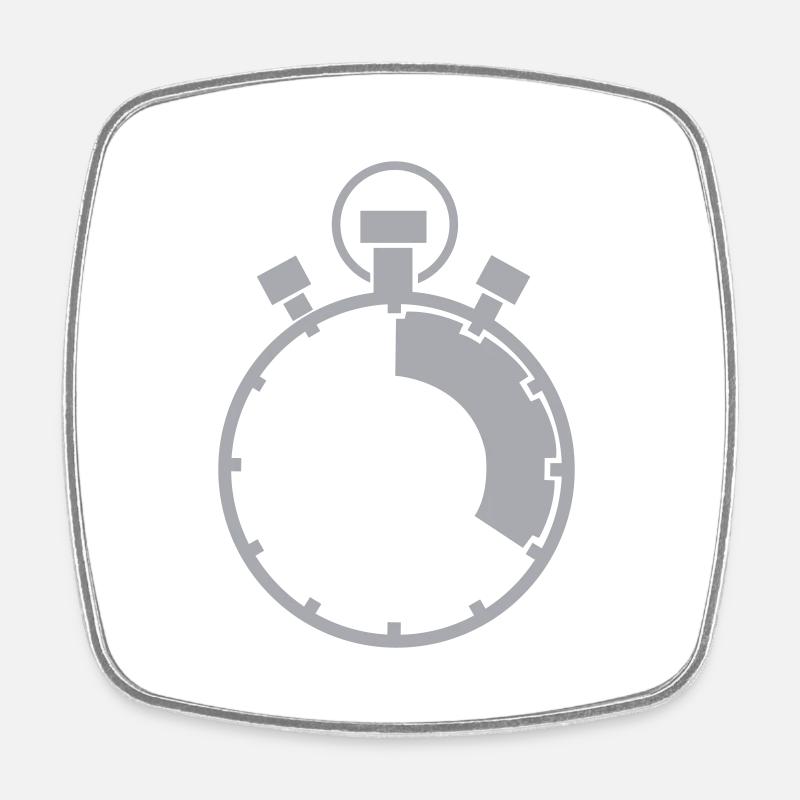 Chronomètre 02 - Magnet carré - blanc