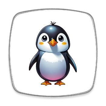 Penguin - Square fridge magnet - white - Front