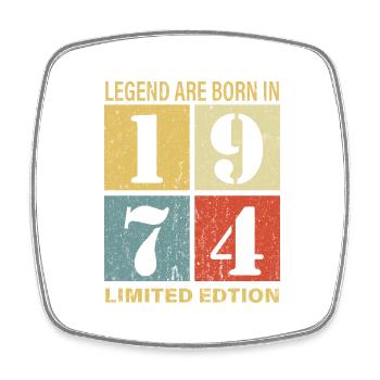 Original Calendar 1974 Vintage Birthday Rec - Square fridge magnet - white - Front