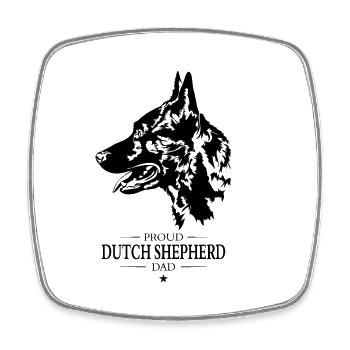 Berger Hollandais Papa Chien Chien Wilsigns - Magnet carré - blanc - Devant