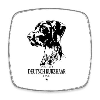 German Shorthair Dad Dogs Dog Wilsigns - Square fridge magnet - white - Front