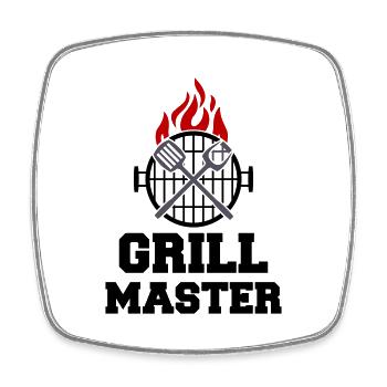 Grill Master BBQ - Square fridge magnet - white - Front