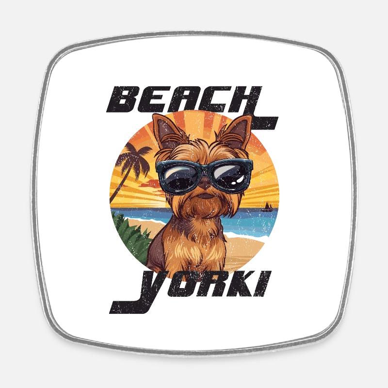 BEACH YORKSHIRE SUNGLASS - Square fridge magnet - white