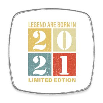 Original Calendrier 2021 Vintage anniversaire rétr - Magnet carré - blanc - Devant