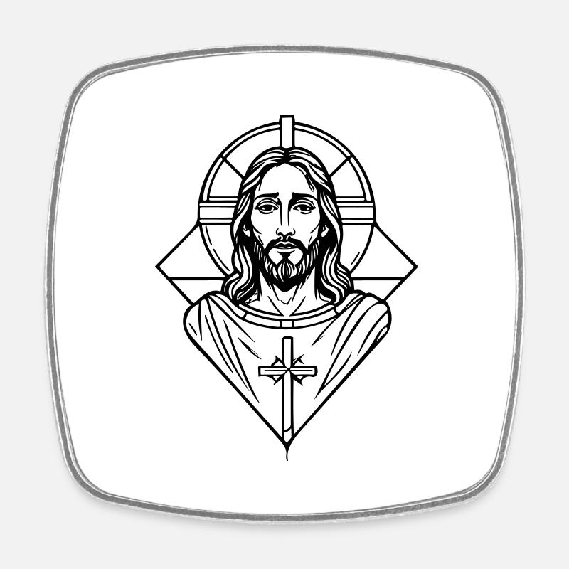Jesus - Viereckiger Kühlschrankmagnet - Weiß