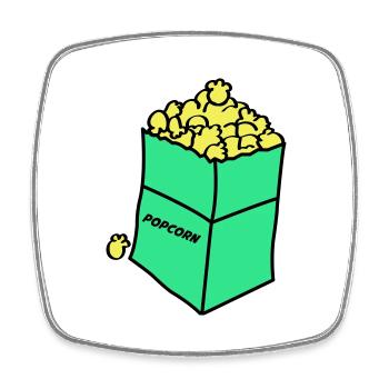popcorn 02 - Viereckiger Kühlschrankmagnet - Weiß - Vorne
