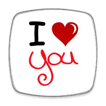 i love you 2 - Viereckiger Kühlschrankmagnet - Weiß - Vorne