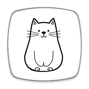 Katze - Viereckiger Kühlschrankmagnet - Weiß - Vorne