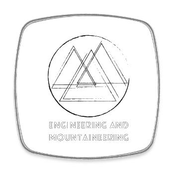 Mountains / Engineering and Mountaineering - Square fridge magnet - white - Front