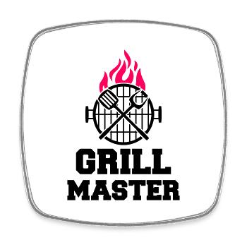 Grill Master - Square fridge magnet - white - Front