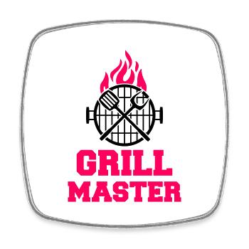 grill master - Viereckiger Kühlschrankmagnet - Weiß - Vorne