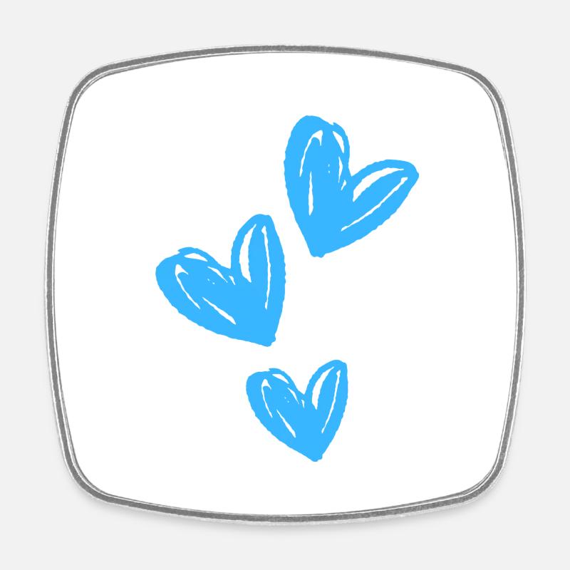 Hearts Blue Icon - Square fridge magnet - white