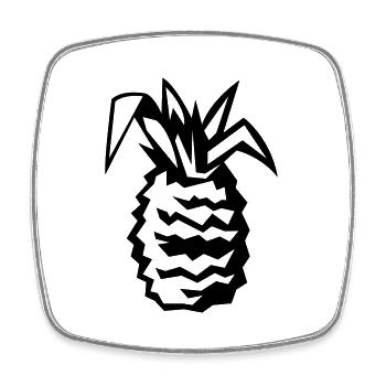 Ananas 01 - Magnet carré - blanc - Devant