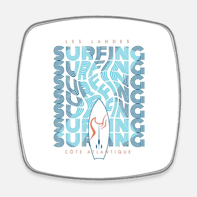 016c Surfing4 - Magnet carré - blanc