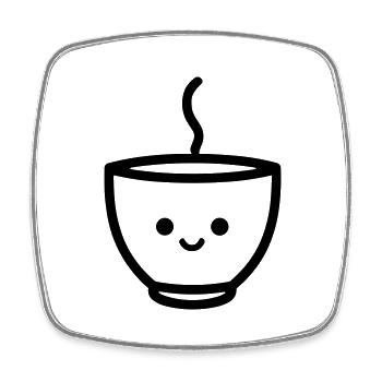 Kaffeebecher - Viereckiger Kühlschrankmagnet - Weiß - Vorne