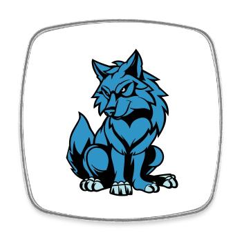 Loup Bande Dessinée Animal - Magnet carré - blanc - Devant
