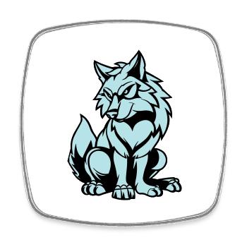 Loup Bande Dessinée Animal - Magnet carré - blanc - Devant
