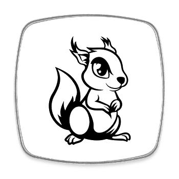 Squirrel Comic - Square fridge magnet - white - Front