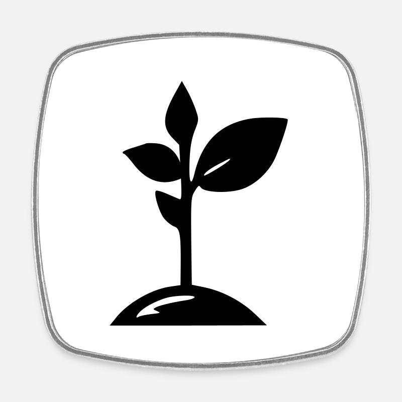 Plant Sprout - Square fridge magnet - white
