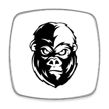 gorilla face tier - Viereckiger Kühlschrankmagnet - Weiß - Vorne
