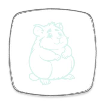 Hamster Comic Animal - Square fridge magnet - white - Front