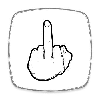 hand mittelfinger - Viereckiger Kühlschrankmagnet - Weiß - Vorne