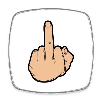 hand mittelfinger - Viereckiger Kühlschrankmagnet - Weiß - Vorne