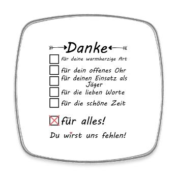 Jäger zum Abschied Rente Ruhestand Danke sagen - Viereckiger Kühlschrankmagnet - Weiß - Vorne