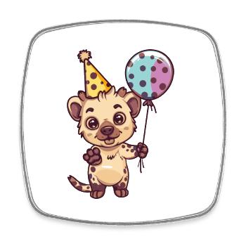 Bande dessinée d’anniversaire de hyène - Magnet carré - blanc - Devant