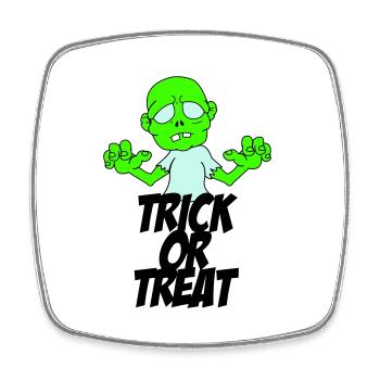 zombie trick or treat - Square fridge magnet - white - Front