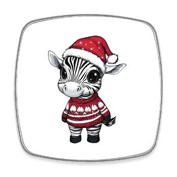 Zebra Weihnachten Comic - Viereckiger Kühlschrankmagnet - Weiß - Vorne