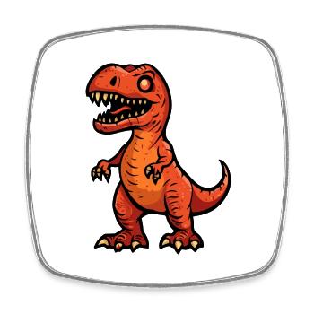 Dinosaurier T-Rex Halloween Lustig - Viereckiger Kühlschrankmagnet - Weiß - Vorne
