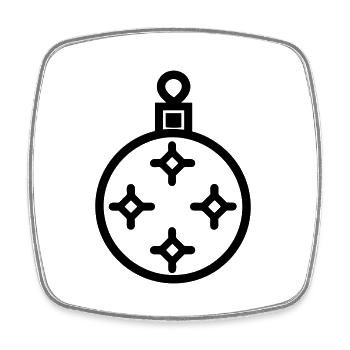 Weihnachtskugel - Viereckiger Kühlschrankmagnet - Weiß - Vorne