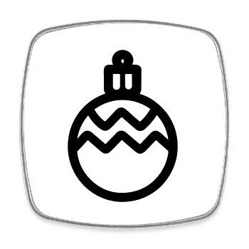 Christmas Ball - Square fridge magnet - white - Front
