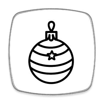 Boule de Noël - Magnet carré - blanc - Devant