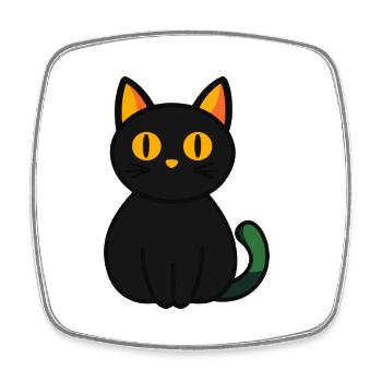 Katze Halloween Witzig Kater - Viereckiger Kühlschrankmagnet - Weiß - Vorne
