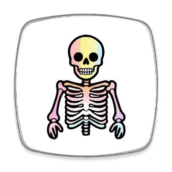 Skelett Halloween Witzig - Viereckiger Kühlschrankmagnet - Weiß - Vorne
