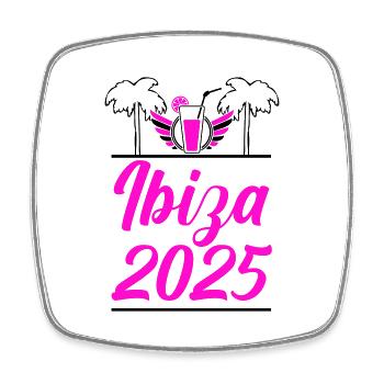 Ibiza 2025 - Square fridge magnet - white - Front