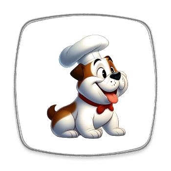 bouledogue anglais 4 - Magnet carré - blanc - Devant